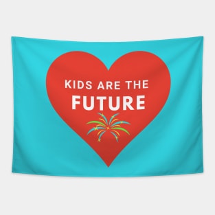 Red and Blue heart Kids are the Future Typography Tapestry