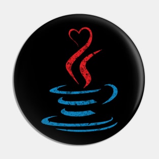 Love Coffe Java Programming Retro Funny Design Pin