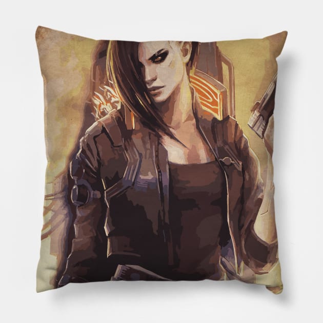 Cyberpunk Pillow by Durro