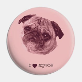 Dogs - Pug pink Pin