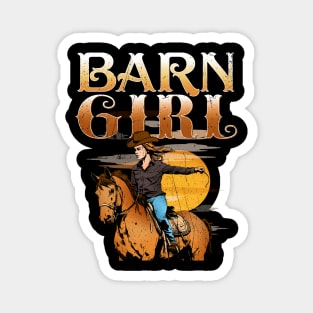 Barn Girl I Equestrian Pony Horse Fan Magnet