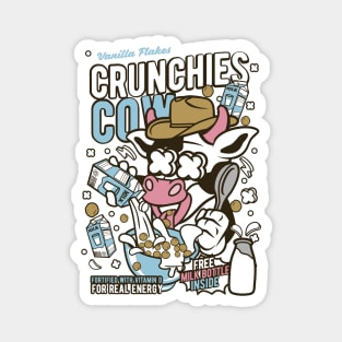 Retro Cartoon Cereal Box // Crunchies Cow // Funny Vintage Breakfast Cereal Magnet