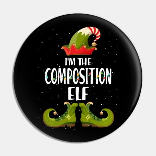 Im The Composition Elf Christmas Pin