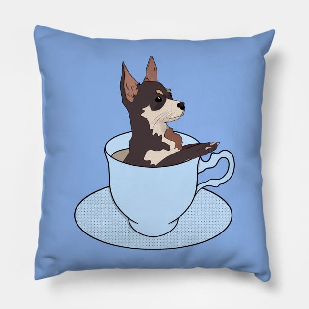 Funny Dog Lover Teacup Chihuahua Pillow by DiegoCarvalho