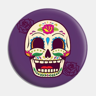 Flower Skull Pin