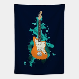 Offset Style Electric Guitar Orange Color Tapestry