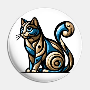 Pop art cat illustration. cubism cat illustration Pin