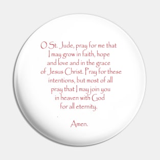 Saint Jude Prayer Pin