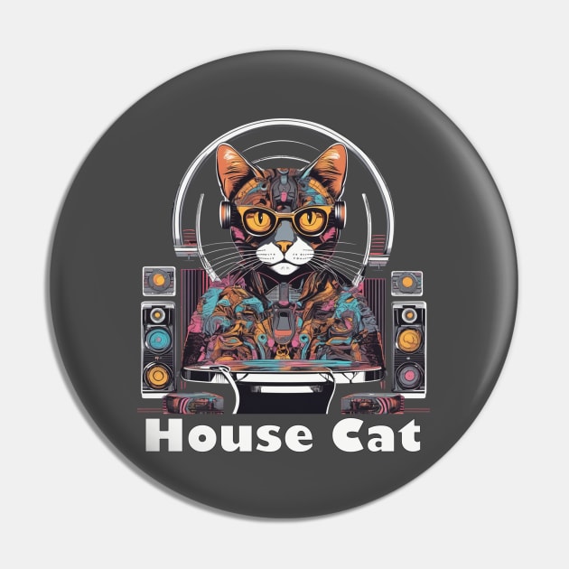 House cat funky colourful pet and music lovers design Pin by Edgi