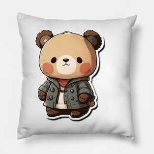 Cute Panda Bear Cartoon Adventurer Adorable Kawaii Animal Pillow