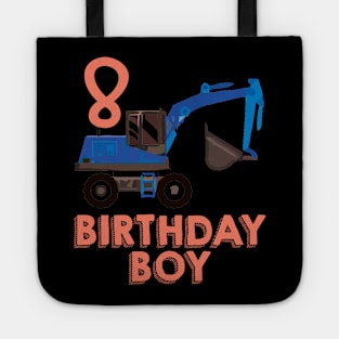 Kids th eighth  eight year happy birthday construction Tote