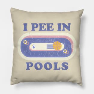 i pee in pools - pastel colour Pillow