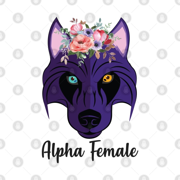 Wolf Husky Heterochromia Alpha Women Purple Feminism Strong by alltheprints