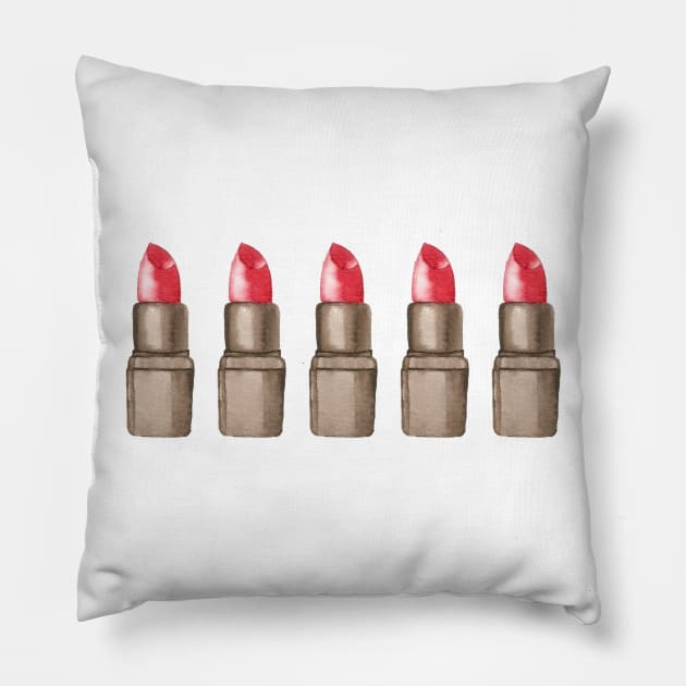 Red lipstick Pattern Pillow by kuallidesigns