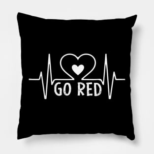 Go Red American Heart Health Month Awareness In February Pillow