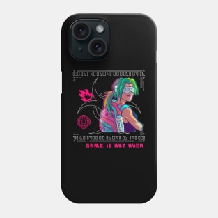 Game is not over futuristic girl gamer Phone Case