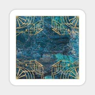 Elegant Marble - Art Deco Bleu Magnet