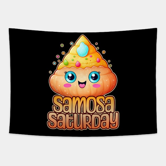 Samosa Saturday Foodie Design Tapestry by DanielLiamGill