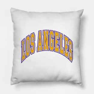 Los Angeles - Block Arch - White Gold/Purple Pillow