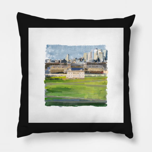 View from the Royal Observatory, Greenwich, London Pillow by markvickers41