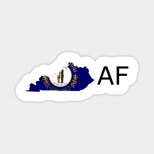 Kentucky Flag State Outline AF (black) Magnet by Big Term Designs
