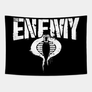 The Enemy - white logo Tapestry