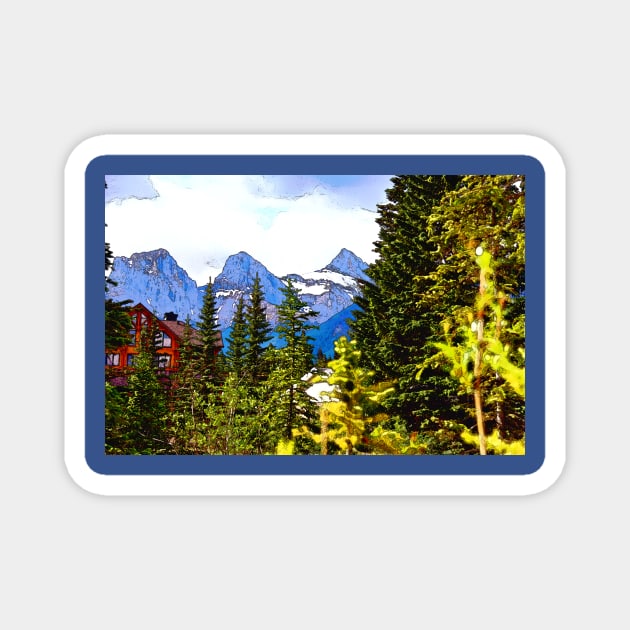 Canadian Rockies - The Three Sisters Magnet by Highseller