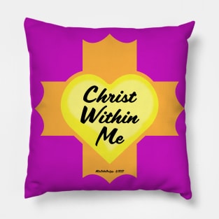 Christ Within Me Crown Cross Pillow