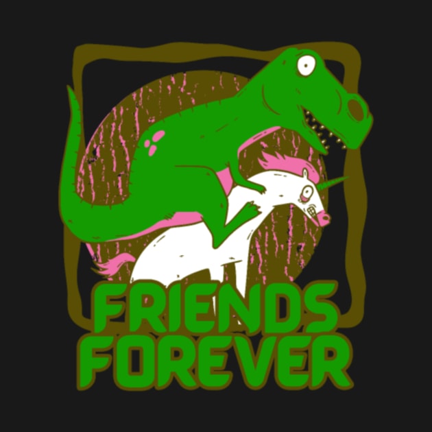 Friends Forever Gift Dinosaur Unicorn Funny Weird-pQjg5 by Xizin Gao