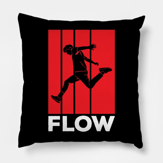 Parkour Freerunner Retro Themed Gift Pillow by GrafiqueDynasty