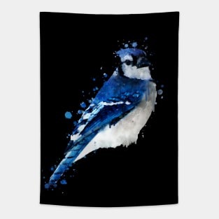 Dramabite Watercolor blue jay bird artistic animal painting Tapestry