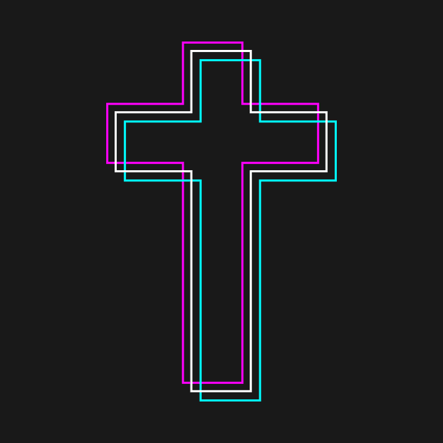 Christian Cross - Vaporwave Aesthetic by MeatMan