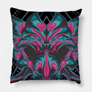 EVIL PHOENIX MASK SACRED GEOMETRY Pillow