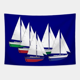 Cape George 36 Cutter Sailboats Racing Tapestry