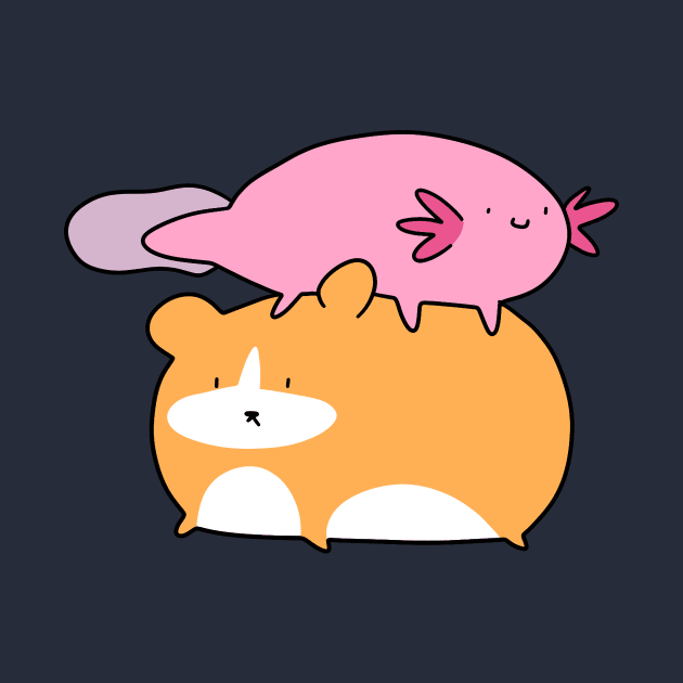 Axolotl and Hamster by saradaboru