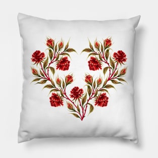 Roses - Red / Light Green Pillow