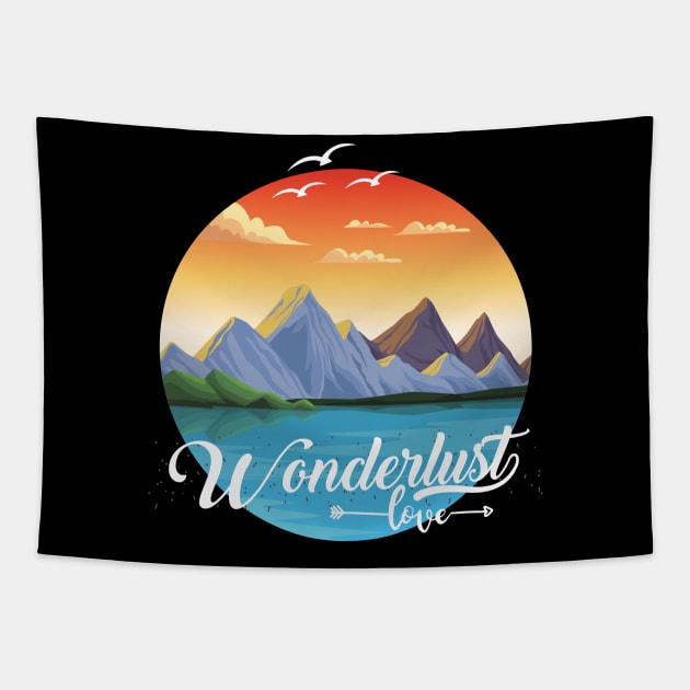 Adventure Wanderlust love Explore the world travel lover summer vacation Tapestry by BoogieCreates