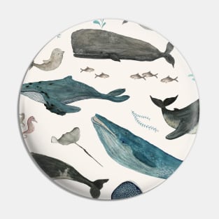 Whale song (blue) Pin