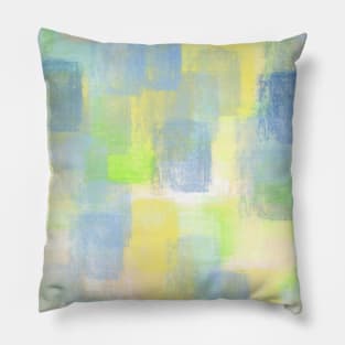 Chalk Block Background Design in Blues and Yellows Pillow