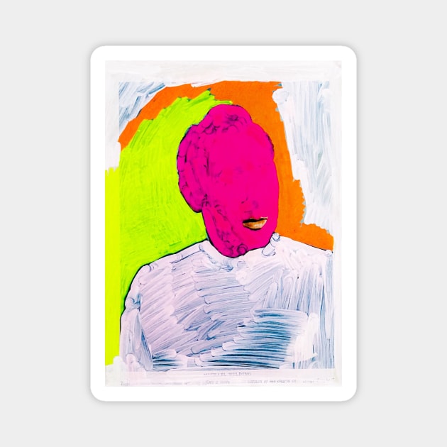 Neon man Magnet by Kat Evans