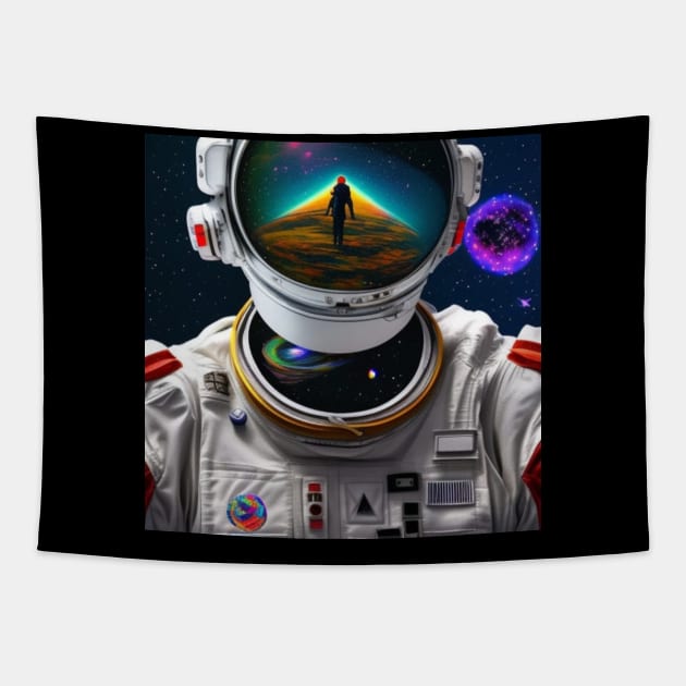 Moon Orbit: Astronaut Exploration in Outer Space Tapestry by tearbytea