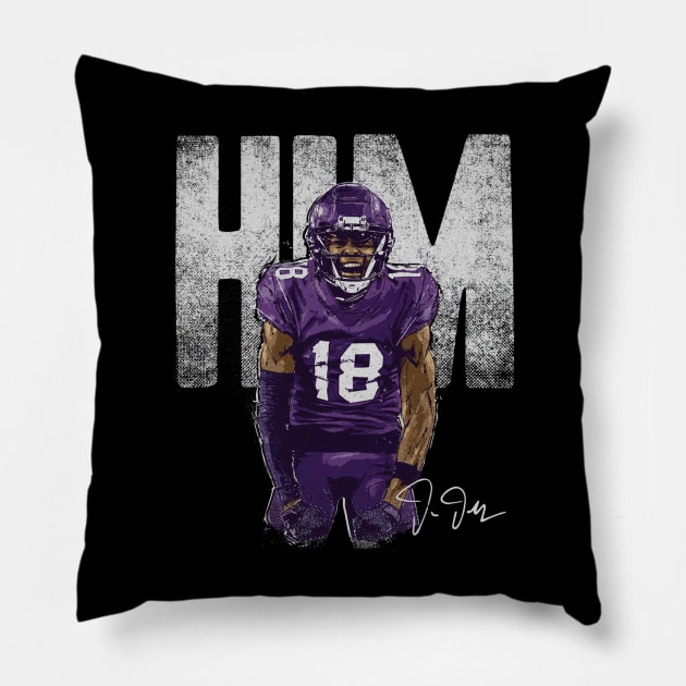 Justin Jefferson Minnesota Him Bold Pillow by Chunta_Design