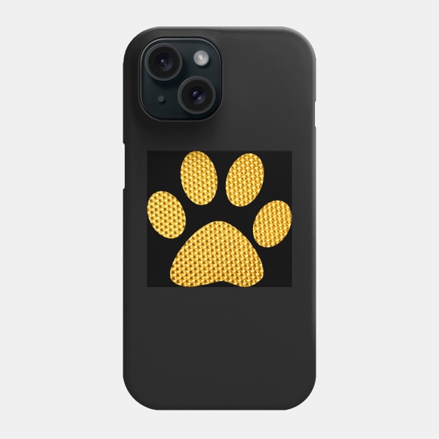 Golden Dog footprint-Black Phone Case by YamyMorrell