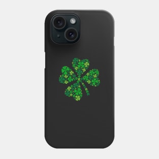 lucky four-leaf clover, green shamrock Phone Case