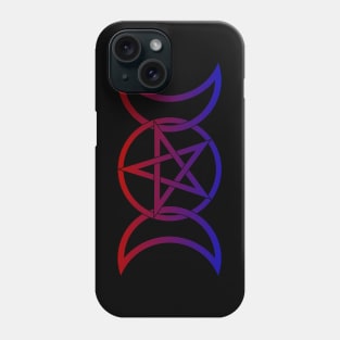 Triple Moon Goddess red to blue Phone Case