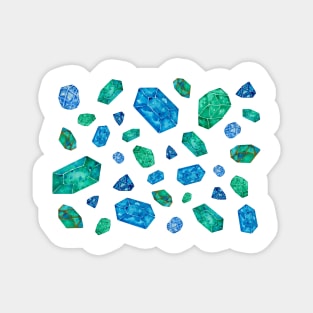 Blue gemstones pattern Magnet