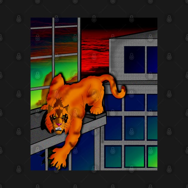 Tiger on a Ledge by lytebound