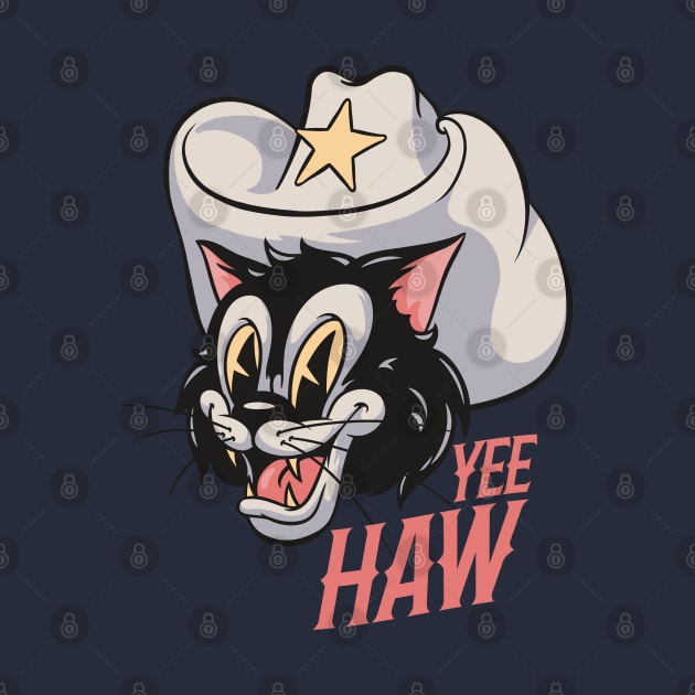 YeeHaw - Cowboy Cat Retro Mascot by anycolordesigns