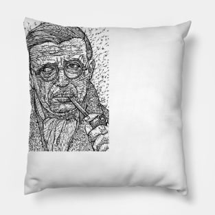 SARTRE ink portrait .1 Pillow