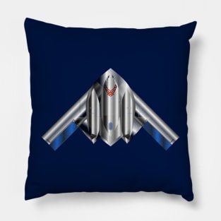 USAF Spirit B2 Stealth Bomber - Red White Blue Pillow